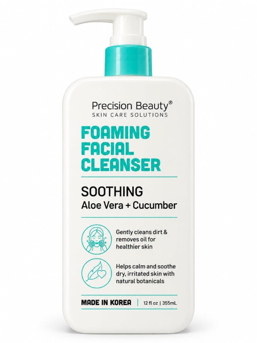 Precision Beauty Foaming Facial Cleanser with Aloe Vera + Cucumber 12 fl oz